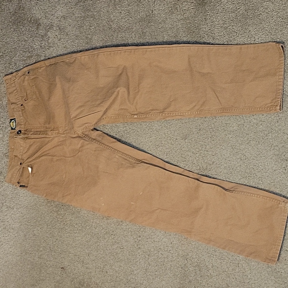 Mens Cabelas Tan Canvas 5 Pocket Jeans Work Outdoor Gear 38x34 Hunting Fishing - Picture 14 of 14